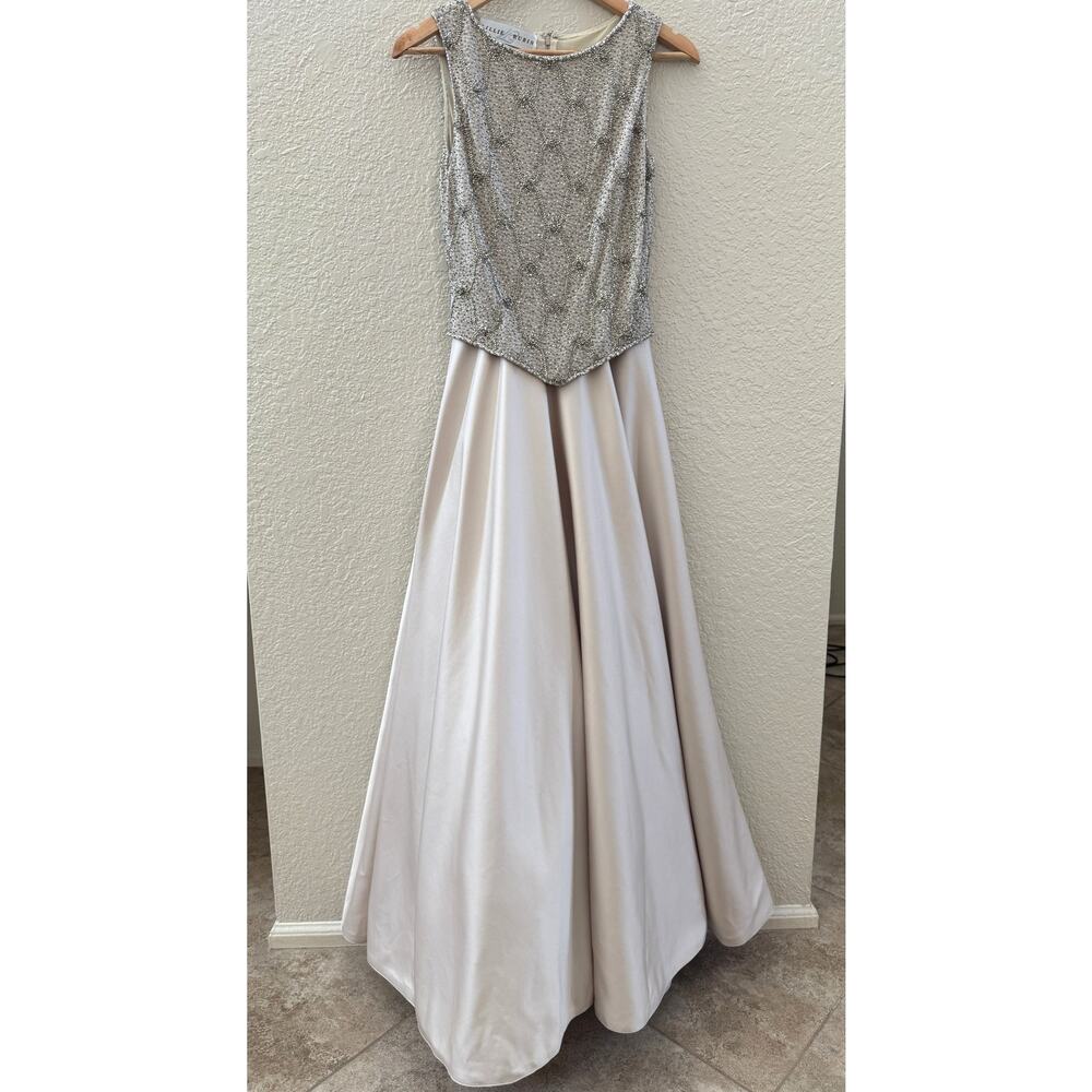 Lillie Rubin Victoria Champagne Beaded Formal Ball Gown